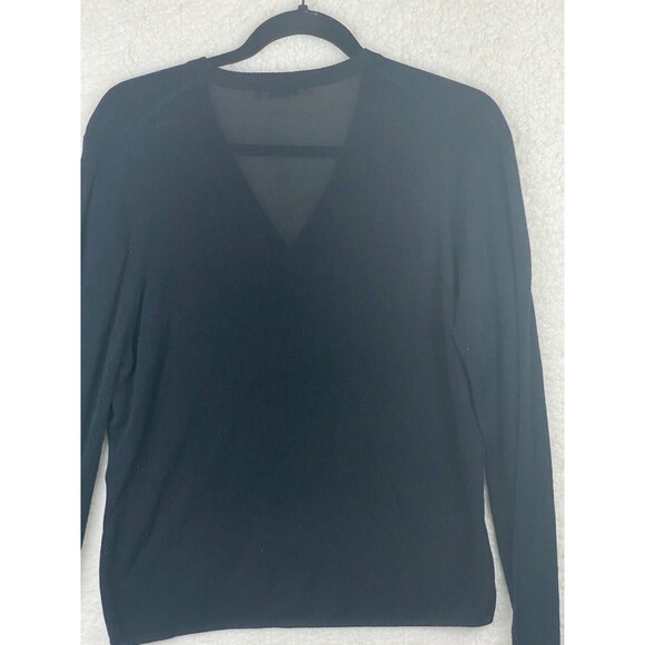 Hawico of Scotland Cardigan Sweater L Black V-Neck Button Front Viscose & Cotton - Picture 9 of 9